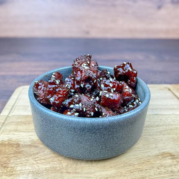 Sticky Pork Belly Bites 🍻